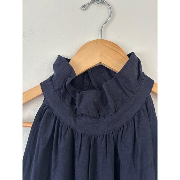 1901 womens navy jumpsuit size XL linen blend sleeveless - Picture 5 of 12